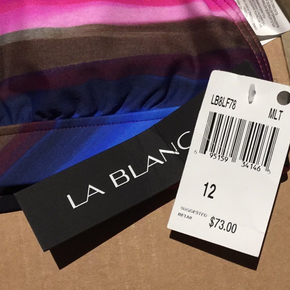 NWOT $72 LA BLANCA HORIZON 12 STRAP TOP - Picture 4 of 5